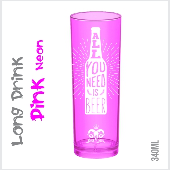 Copo Long Drink Pink Neon